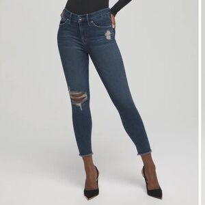 GOOD AMERICAN Good Legs Fray Hem Distressed Crop Skinny Jeans